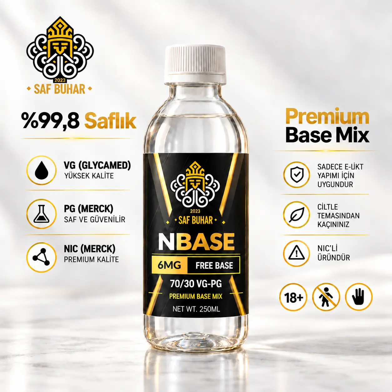 Img_4403 Saf buhar premium n-base likit bazı 6mg – 70vg / 30pg - görsel 1